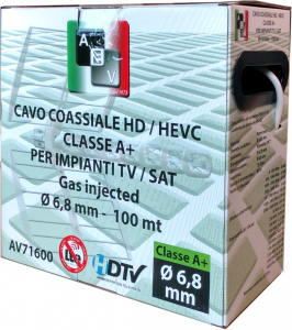 CAVO TV COASSIALE 75OHM-6,80MM  CLASSE A+ RAME ROSSO AL METRO