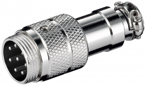 CONNETTORE CIRCOLARE VOLANTE SCHERMATO 8 POLI MASCHIO CON GHIERA