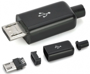 Micro USB Type B Male Plug Connector Kit