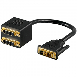 CAVO ADATTATORE SDOPPIATORE DVI-D M A 2 DVI-D F CONTATTI DORATI