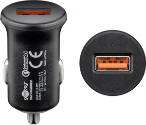 QUICK CHARGE™ QC 3.0 CARICABATTERIA RAPIDO PER AUTO ACCENDISIGARI USB, NERO