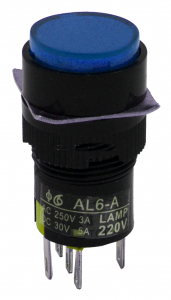 INTERRUTTORE LUMINOSO TONDO DA PANNELLO - BLU