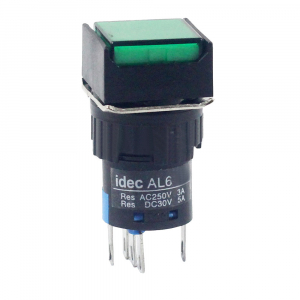 INTERRUTTORE LUMINOSO QUADRATO DA PANNELLO - VERDE