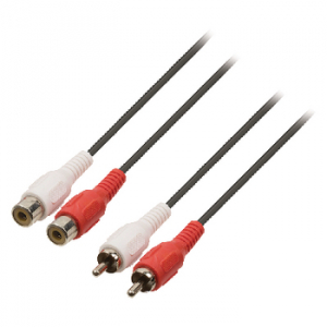 CAVO AUDIO PROLUNGA 2 RCA SPINA MASCHIO A 2 RCA PRESA FEMMINA 2MT NERO