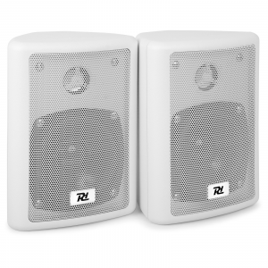 COPPIA DI DIFFUSORI PASSIVI 2 VIE 75W 8 OHM BIANCHI CON STAFFE DI FISSAGGIO A MURO SKYTEC