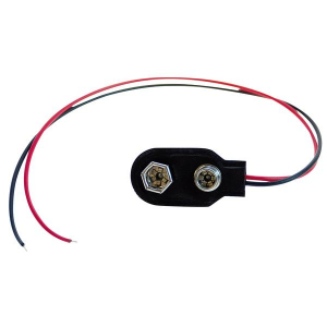 CLIP VERTICALE CON FILI PER BATTERIA 9VDC TRANSISTOR