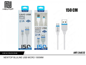 CAVO RICARICA E SINCRONIZZAZIONE 2.1A USB> MICRO USB 1,5MT