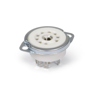 ZOCCOLO IN CERAMICA PER VALVOLE 9 PIN CON TERMINALE A SALDARE DIAMETRO 22,5mm