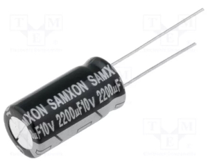 CONDENSATORE ELETTROLITICO RADIALE 2200uF 10V 105°