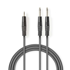 CAVO AUDIO 2 JACK 6,35mm MONO MASCHIO SJACK 3,5mm STEREO MASCHIO 5mt NEDIS