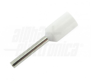 TERMINALE A BUSSOLA PREISOLATO PER CAVO 0,5mm² AWG22 BIANCO