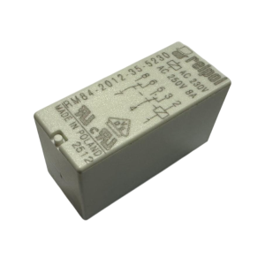 RELE' BOBINA 230VAC 38,5KOHM 100mW 2 SCAMBI 250VAC 8A H15XL29XP12mm DPDT IP67 RELPOL