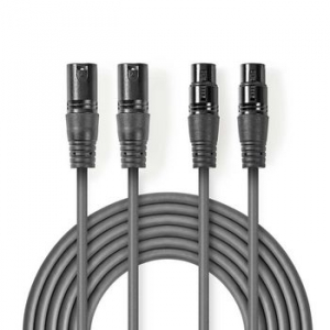 CAVO AUDIO 2 XLR MASCHIO 2 XLR FEMMINA 1,5MT BILANCIATO