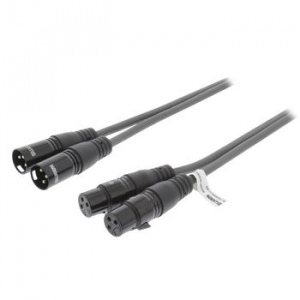 CAVO AUDIO 2 XLR MASCHIO 2 XLR FEMMINA STEREO 5mt NEDIS