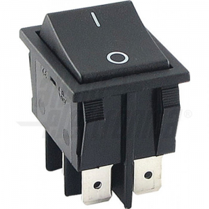 INTERRUTTORE NERO - 2P - DPST - ON/OFF - 15A@250V - 4 term. faston 6,3