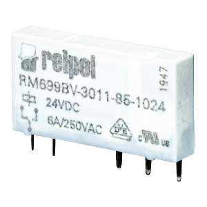 Relè miniatura Slim PCB - 1 polo 6A - 24Vdc - AgSnO2 1CO (SPDT) (Singolo polo, doppio<CR>contatto) IP67