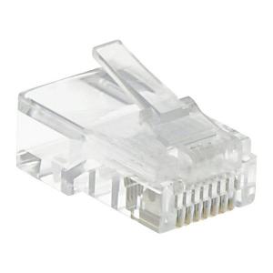 Spina PLUG RJ45 8P/8C Contatti Dorati, per cavo UTP CAT6 fili rigidi