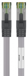 Cavo LAN patch CAT8.1 S/FTP (PiMF) LSZH privo di alogeni, rame AWG 24 1MT GRIGIO