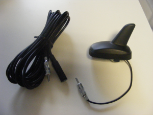 Antenna AM-FM passiva a pinna DI SQUALO Connessione DIN con cavo prolunga 4,50mt