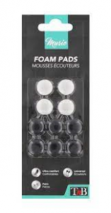 SPUGNE AURICOLARI 5 COPPIE BIANCO/NERO