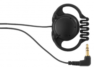 MONACOR AURICOLARE MONO CON GANCIO FLESSIBILE CAVO 1,2MT con spina stereo da 3,5mm placcata in oro