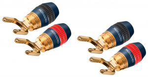 SET 4 CONNETTORI A FORCELLA PLACCATI ORO 24KT CLICKTRONIC