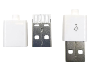 SPINA USB/A CORTA VOLANTE A SALDARE CON PASSACAVO MAX 2A BIANCA