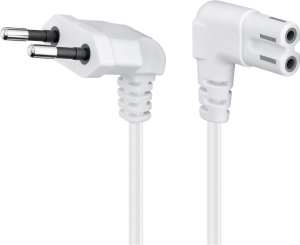 CAVO ALIMENTAZIONE SPINA EUROPEA CEE7/16 90° PRESA C7 90° 5MT BIANCO