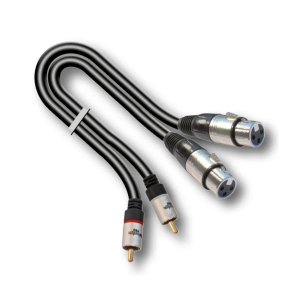 CAVO AUDIO 2 XLR FEMMINA 2 RCA MASCHIO 1,5mt DOPPIA SCHERMATURA AUDIODESIGN