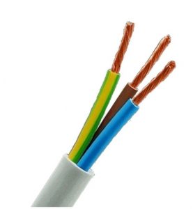 CAVO TRIPOLARE TONDO BIANCO 3X1,5MM  - TENS. NOM. UO/U 300/300V