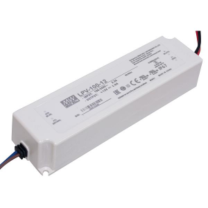 Alimentatore IP67 12V 8,5A 102W INPUT 230Vac, 190x52x37mm  MEAN WELL