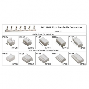 CONNETTORE JST KIT 460PZ PH PASSO 2mm DA 2 PIN A 6 PIN + CONTATTI