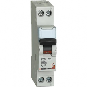 INTERRUTTORE MAGNETOTERMICO C10 10A 230VAC 1 MODULO FC881C10 BTICINO