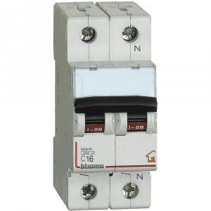 INTERRUTTORE MAGNETOTERMICO C16 16A 230VAC 2 MODULI FC881C16 BTICINO