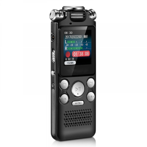 REGISTRATORE VOCALE DIGITALE BIDIREZIONALE 8GB MP3 RIDUZIONE DEL RUMORE DISPLAY A COLORI