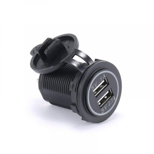 DOPPIA PRESA USB 1A / 2,1A DA PANNELLO 12V/24V VERDE