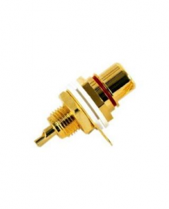 CONNETTORE RCA DORATO FEMMINA DA PANNELLO ROSSO