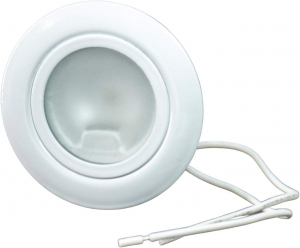 SUPPORTO FARETTO INCASSO CON VETRO ROTONDO COLORE BIANCO FORO 58mm MAX 20W