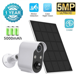 TELECAMERA 140° DA ESTERNO A BATTERIA RICARICABILE SIM 4G WIFI 5MP 128GB CON PANNELLO SOLARE