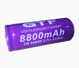 BATTERIA IONI DI LITIO Li-ion 26650 3,7V 8800mAh POLO PIATTO