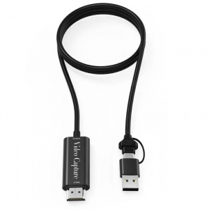 CAVO ACQUISIZIONE VIDEO 4K DA HDMI A USB/A+TYPE/-C TUTTI SISTEMI OPERATIVI 2mt