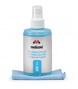 SOLUZIONE PER PULIZIA SCHERMI 200ml + PANNO IN MICROFIBRA MELICONI