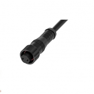 CONNETTORE 2 PIN FEMMINA IP65 CABLATO 20CM 500V 3A NERO