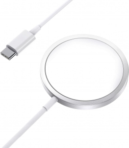 CARICABATTERIA WIRELESS A INDUZIONE MAGSAFE TONDO USB TYPE-C CARICA VELOCE 15W