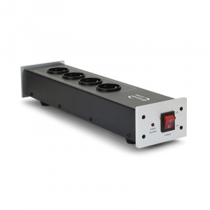 CIABATTA MULTIPRESA FILTRATA HI-END 4 POSTI SCHUKO 10A 2300W INDICATORE FASE SILVER DYNAVOX