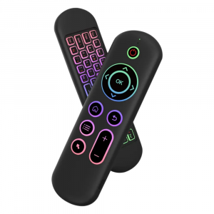 TELECOMANDO CON TASTIERA MOUSE BLUETOOTH 2,4GHZ COMANDO VOCALE RICARICABILE