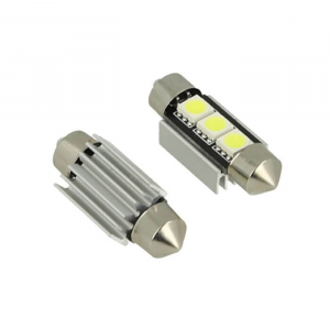 LAMPADINA 3 LED A SILURO IDEALI PER TARGA AUTO O ABITACOLO CANBUS 12VDC 6000K