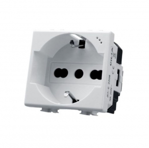 FRUTTO PRESA SCHUKO BIPASSO BIANCO 250VAC 10/16A BTICINO MATIX