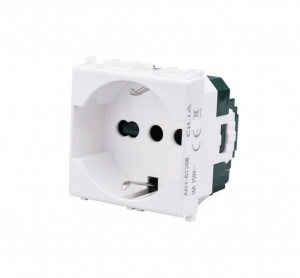 FRUTTO PRESA SCHUKO BIPASSO BIANCO 250VAC 10/16A VIMAR