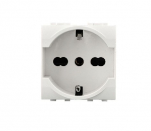 FRUTTO PRESA SCHUKO BIPASSO BIANCO 250VAC 10/16A BTICINO LIVING